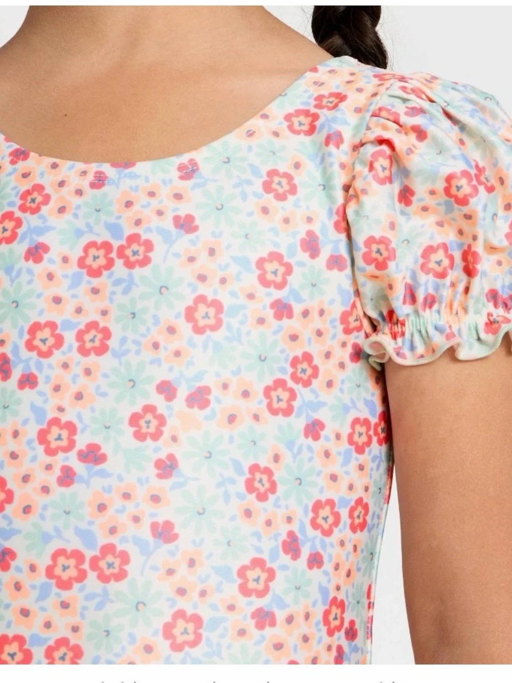 Toddlers Puff Sleeve Ditsy Floral One Piece Swimsuit Cat&Jack NWT Size 4T